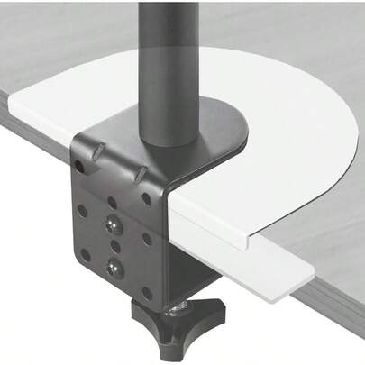 Steel Reinforcement Bracket Mount Plate For Thin Glass And Other Fragile Table Tops Clamp Compatible With Most Monitor Stand CClamp Installations White STANDAC01RW