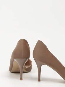 时尚尖头侧镂空性感细跟女式高跟鞋 - 棕色 - 查看 3