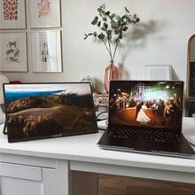 Kado Portable Monitor 15.6-Inch FHD 1080p, Ultra-Slim Laptop Monitor 1920x1080 With Built-In Speakers, IPS Display 180° Kickstand Wall/Arm Mount For PC, Mac, Phone, Xbox, PS5, USB-C & Mini HDMI - 黑色 - 查看 6