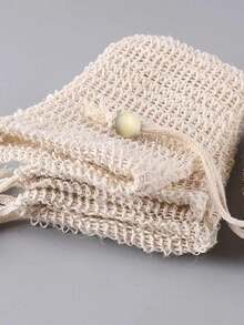 1 Pcs Apricot Mesh Bath Sponge Natural Jute Soap Bag Organic Cotton Foaming Net Baroque Style Bohemian Bath Essential Luxury Bathroom Accessory Old Money Aesthetic Vintage Washing Tool Hypoallergenic Material Machine Washable Colorfast Daily Skincare Routine Facial Cleansing  Body Exfoliation Autumn Winter Season Home Spa Experience Holiday Gift Christmas Present Valentines Day Special Thanksgiving Surprise Birthday Gift For Friends Mother Daughter Women Travel Bath Companion Gym Shower Must Have Outdoor Camping Essential Practical Household Item Design  Living Product Gentle Exfoliator Rich Lather Creator Skin Friendly Texture Compact Storage Solution Multifunctional Cleanse Tool Ready To Gift For Her Self Care Package