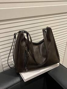 新款韩版小众设计柔软质感腋下手提包，单肩时尚通勤斜挎包，休闲大容量手提包 - 彩色 - 查看 4