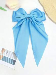 1个蓝色蝴蝶结发夹，女士大号蝴蝶发夹，女孩缎面超大蝴蝶结发夹，特大号长尾蝴蝶发夹，发饰，礼物，发爪，发夹，头部饰品，女士发饰，发夹 - 淺藍色 - 查看 6