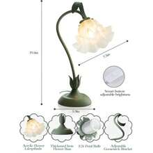 Flower Table LampLED Reading Light Bedside Vintage Flower Night Light 3 Colors Modes Kawaii Bedside Lamps Decor Living Room Bedroom Room Lighting Table Lamps Home Decoration - como en la foto - Ver 2