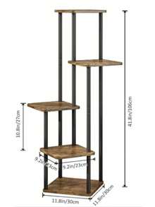 Estantería de flores de hierro, estantería de piso de múltiples niveles para macetas de sala de estar en el hogar, estantería para plantas de balcón - Negro - Ver 7