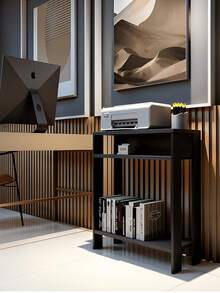 Side Table/Medium, All MDF, For Kitchen, Side Table, Support Table. - Black - View 3