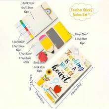 1 قطعة مذكرة لحفلة عيد المعلم، كل منها 40 صفحة (إجمالي 440 صفحة)، هدية الحفلة، مذكرة كرتونية، طقم مذكرات، مذكرة لاصقة مخصصة للمعلم، طقم ملصقات مكتبية، هدية عيد المعلم - متعدد الألوان - مشاهدة 4