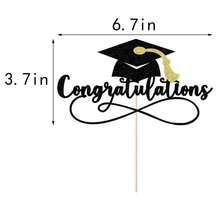 Congratulations 2025 Graduation Cake Topper,Congrats Grad Cake Decor - 2025 High Schoolsss/College/Senior Graduation Party Decorations Supplies (Black Gold){Inchcolor_nameinch:InchBlackGold(1)Inch} - Vàng đen(1) - Xem 4