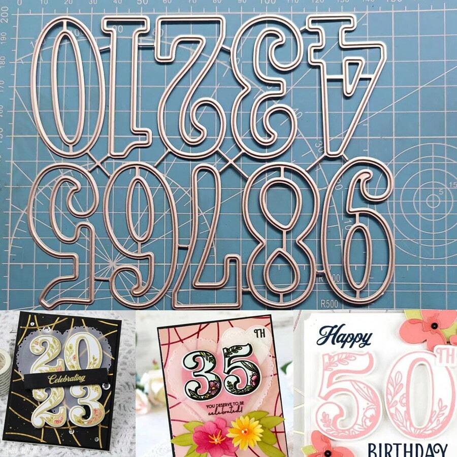 Metal Number 0-9 Cutting Dies, Suitable For Scrapbooking And DIY Craft Card Making