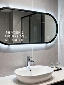 1/2 件装“有你，世界更美好”励志语录贴纸套装 – 自粘乙烯基贴纸，适用于镜子、汽车和家居 | 车辆和生活空间励志装饰 - 彩色 - 查看 1