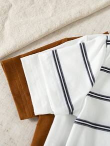 3件套男童休闲卡通印花条纹短袖T恤，夏季 - 彩色 - 查看 4