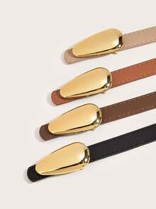 1/2pcs Women's Belt New Alloy Buckle Korean Versatile Fashion Decoration Jeans Retro Small Trousers Women's Belt - Multicolor - View 4