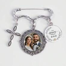 Personalized Wedding Photo Ornament, Bridal Bouquet Brooch Replica, Can Embed Wedding Photo, Wedding Anniversary Gift, Eternal Preservation Of Bridal Bouquet - Multicolor - View 15