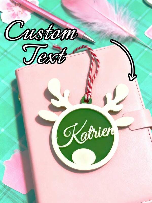 Cuernos de reno de acrílico personalizados con texto - Adornos personalizados para el árbol de Navidad, diseño de fuente 3D, decoraciones de regalo, decoraciones interiores, elegantes, cálidos, novedosos, únicos, personalizados, regalos para adolescentes, regalos de Navidad, regalos de Año Nuevo, regalos navideños