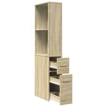 vidaXL Schmaler Badschrank Mit Rollen, Sonoma-Eiche Holzwerkstoff - Giallo - Visualizzare 7