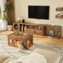 Television Stands & Entertainment Centers - Walnut + MDF+Glass+260cm - View 4