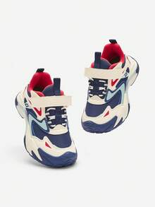 Balabala Kids Unisex Chunky Sneakers, 2025 Spring Autumn Outdoor Non-Slip - Blue and White - View 4