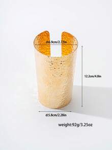 1 pieza Brazalete de metal martillado de estilo vintage y extra grande para mujeres