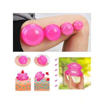 1set-6PCS/4PCS/1PCUpgraded High Rebound Silicone Cupping Set, High-Quality Silicone Cupping Massage Cup, Vacuum Suction Cup Cupping Set - Used For Body Massage, Body And Facial Care, Anti-Aging Beauty Tool Upgrade Package Silicone Beauty Jar