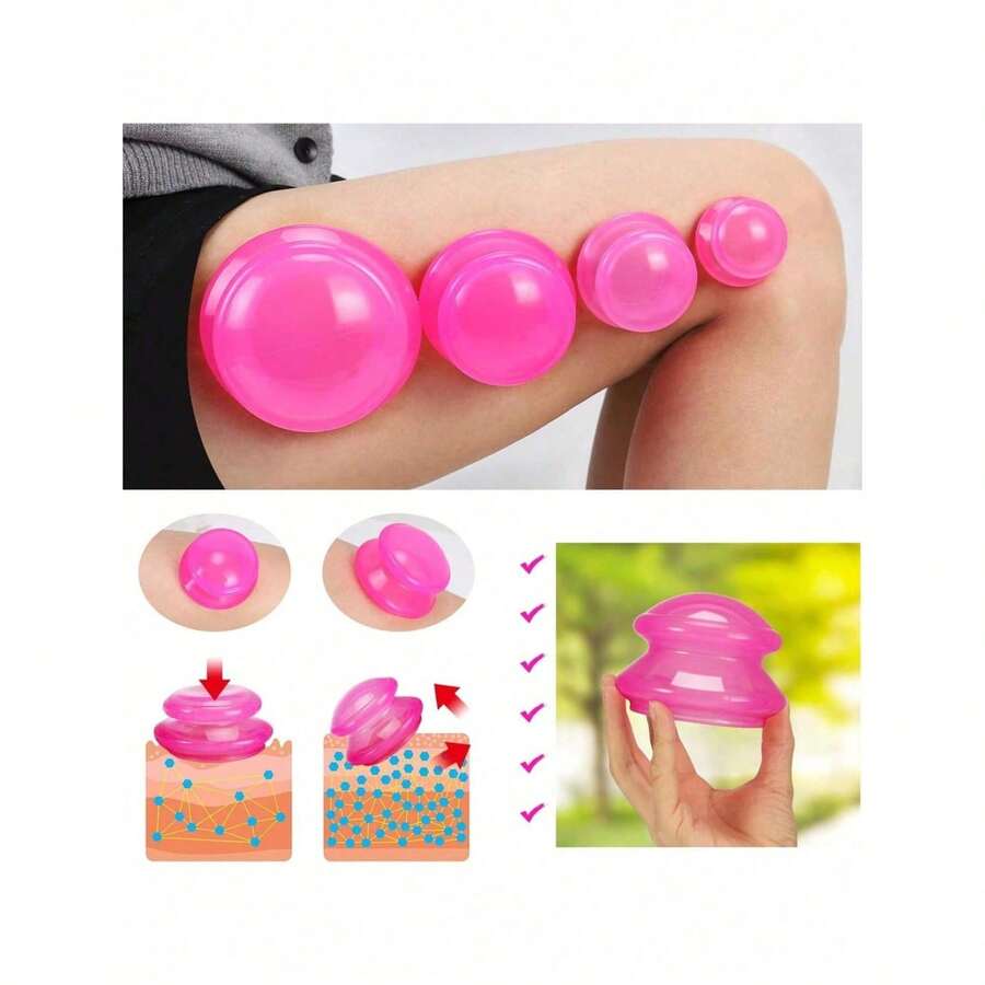1set-6PCS/4PCS/1PCUpgraded High Rebound Silicone Cupping Set, High-Quality Silicone Cupping Massage Cup, Vacuum Suction Cup Cupping Set - Used For Body Massage, Body And Facial Care, Anti-Aging Beauty Tool Upgrade Package Silicone Beauty Jar