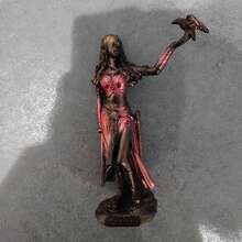 Morrigan The Celtic Goddess Of Battle With Crow & Sword Statue Antique Bronze Finish Statue Resin Sculpture Art Garden Ornament Home Decor - 銅色 - 查看 2