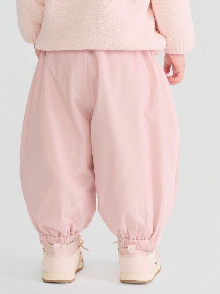 mini bala BalaOne 女童抓绒工装裤，2025 冬季保暖款 - 白紅色 - 查看 3