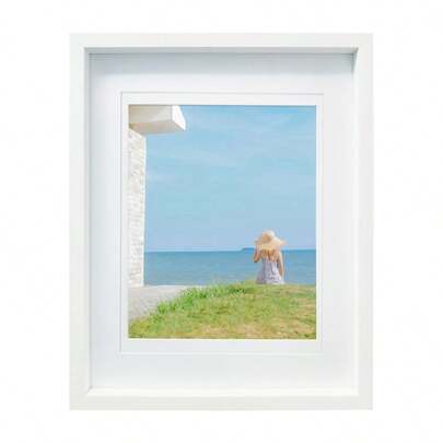 1pc Dual-Use Wooden Photo Frame, Wall-Mountable Or Tabletop, Suitable For Home, Bedroom, Dining Room, Living Room (Photo For Reference Only, No Photo Paper Included)