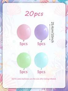 1 quả bóng bay hình nàng tiên cá 4D và 20 quả bóng bay cao su Macaron, thiết kế hình nàng tiên cá nút 4D với rong biển, sao biển, vỏ sò trang trí, thích hợp cho tiệc nàng tiên cá, tiệc sinh nhật, tiệc đại dương, tiệc công chúa nàng tiên cá, trang trí nhà cửa, đạo cụ chụp ảnh - Nhiều màu - Xem 2