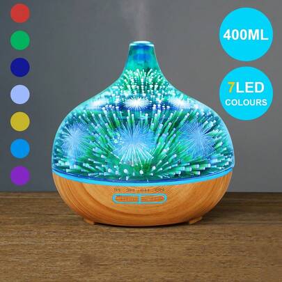 Aromatherapy Diffuser, Essential Oil Diffuser 100/400ml Aromatherapy Ultrasonic Air Vapouriser Oil 3D Firework Diffusers Humidifier Scented Fragrance With Remote, Mist Modes, Automatic Off And 7 LED Lights For Home Office Sleep