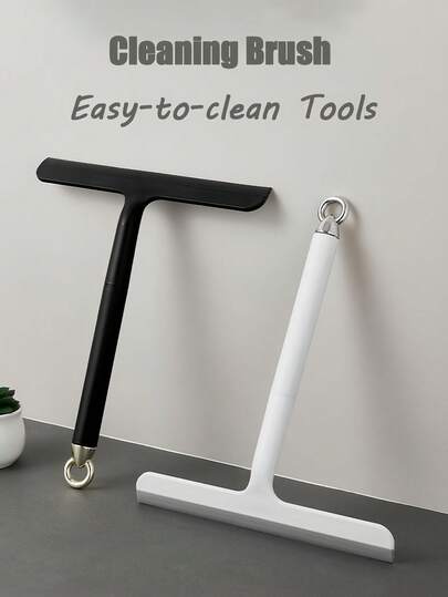 多功能手持刮水器 - 适用于浴室、窗户和汽车玻璃 - 耐用塑料清洁工具，玻璃表面清洁剂，塑料/硅胶材质，符合人体工程学的手柄，适用于浴室、厨房、淋浴房、镜子、瓷砖、台面 - 节省空间的多表面清洁器