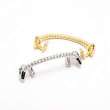 1 Hip-Hop Style New Single Row Full Diamond Big Gold Teeth Hollow Heart-Shaped Sharp Teeth Hip-Hop Unisex  Accessory - Gold - View 3