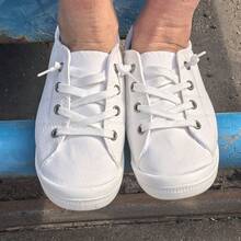 New Women's Low-Top Lace-Up Shoes, Casual, Stylish, Plus-Size, Simple And Versatile Outdoor Sports Shoes, A Must-Have For Outdoor Fitness And Jogging. - 白色 - 查看 4
