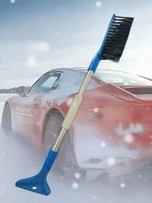 2-In-1 Automobile Snow Shovel And Ice Chisel, With Ergonomic Foam Handle And Detachable Ice Chisel Head-Heavy Winter Snow Removal Tool, Non-Slip Grip, Suitable For Automobiles, Driveways, Multifunctional Snow Brushes, Snow Scrapers And Snow Shovels.