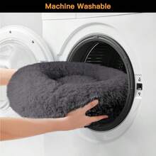 Calming Dog Bed AntiAnxiety Donut Dog Beds For Small Medium Large Dogs Washable Plush Fluffy Indoor Cat Kitten Round Cuddler Cushion For Relaxation And Comfort In Home Or Travel Settings Dark Grey XXLarge - XXLarge - 查看 5