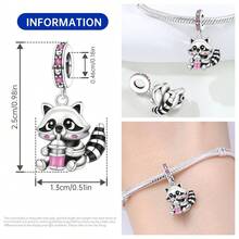 CYMYSS 1 件套可爱动物主题吊坠，采用镀银铜材质，镶嵌立方氧化锆石——完美搭配女士手链，是情人节、生日或日常佩戴的理想之选。