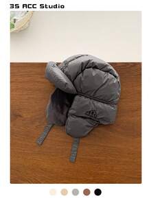 简约纯色乌沙卡帽,带保暖内衬,轻便保暖,男士飞行帽,户外骑行休闲多功能加厚护耳帽,带围巾,防风加厚护耳系带帽,适合骑行、滑雪等冬季运动。 - 彩色 - 查看 15