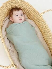 1/2 件装新生儿棉纱布襁褓毯，透气柔软，可作拍嗝巾，婴儿沐浴必备品 - 彩色 - 查看 4