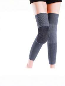 2 Peças de Joelheiras Quentes, Aquecimento Estendido de Inverno, Almofadas de Perna Grossas Antiderrapantes, Joelheiras Unissex para Clima Frio, Tecido de Malha, Design de Deslizar, Meias Confortáveis