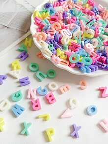 200/Pcs Bohemian Alphabet Beads Set, Acrylic 3D Letter Beads For Jewelry Making, DIY Bracelet Kit, Friendship Gift, Art & Craft Supplies, Fashion Accessories For Keychains, Phone Charms, Creative DIY Parts, Ideal For Valentine's, Thanksgiving, Christmas - Synthetic Stone, No Plating