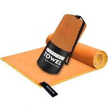 2/1 pieza Toalla de playa de microfibra ultra suave, toalla de playa de secado rápido y absorbente de doble cara, toalla de yoga y deportes de unicolor y portátil, artículos esenciales de playa, accesorios de playa, flotador de piscina