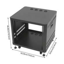 Futchoy 9U Server Rack, Server Rack Cabinet, Rolling Studio Rack Case - Black - View 2