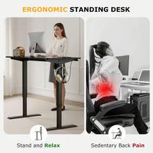 VECELO Dual-Motor Electric Standing Desk, Adjustable Height Sit Stand Desk With Memory Presets, 55 Inch Ergonomic Home Office Desk - 查看 7