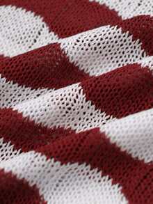 Knit Mix Women's Knit Set Casual Elegant Striped Collar Top And Long Pants Two Pieces Back To School Autumn Winter Fall Women Clothes,Suitable For Christmas, Thanksgiving, And New Year (Random Stripe Pattern)