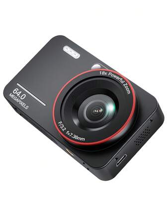 支持6400万像素、4K高清数码相机、18倍数码变焦、2.8英寸液晶显示屏、可充电、大容量电池，适用于拍照、录像、网络摄像头，是感恩节、圣诞节和新年送礼佳品。