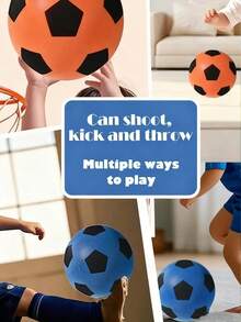 Silent Elastic Foam Soccer Ball | Soft PU Material, High Rebound | Quiet For Indoor Training/Activities | Abstract 3D Printed Design | Ideal Gift For Husband/Children/Sports Enthusiasts | Excellent Gift Choice For Thanksgiving/Christmas/Halloween/New Year | Suitable For Parent-Child Interaction, - Multicolor - View 11