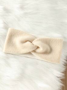 1 pieza Diadema elástica suave de unicolor elegante para mujer, diadema elástica de yoga y deporte, versátil para uso diario, adecuada para múltiples ocasiones, diademas de mujer para otoño/invierno, accesorios para el cabello de invierno, bandas para el cabello de invierno, cálido envolvente para la cabeza, bufanda de mujer