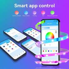 100FT Bluetooth LED Strip Lights, RGB Color Changing Led Strip Lighting With Remote And Smart APP Control, Music Sync Rope Lights Via Bluetooth For Kitchen, TV, Room Decor - View 2