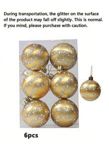 6 Stück Weihnachts-Kugeln mit rot-weißen Streifen, Kunststoff-Ornamente mit glitzerndem S-förmigem Streifendesign, langanhaltend und geeignet für Weihnachtsbaum-Dekorationen, Weihnachtsparty-Dekorationen, Hochzeitsdekoration, Geburtstagsparty-Dekoration, Innen- und Außenbereich, Gartendekoration, Fensterdekorationen, Weihnachtsdekorations-Zubehör