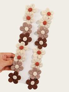 16pcs Girls' Cute & Sweet Alligator Clip Hair Accessories, Versatile - Khaki - View 2