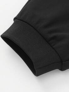 Balabala Kids Boys Fleece Jogger Pants, Autumn Winter 2025 Warm & Casual - Black - View 6