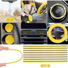 47 Car Cover Full Set Women Included Car Front Rear Fluffy Steering Wheel Cover Belt Automotive Floor Mats Conditioner Decoration Strip UniversalPurple Black - 黃色 - 查看 4